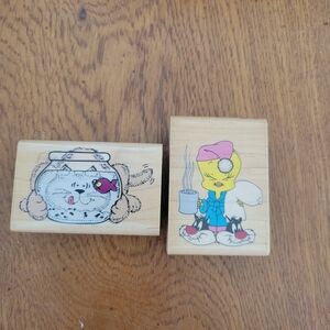 Wooden Pet-Themed Rubber Stamp Set